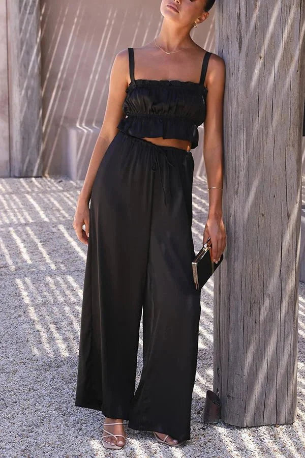 Julianne Rüschentop und Hose mit Elastikbund Set