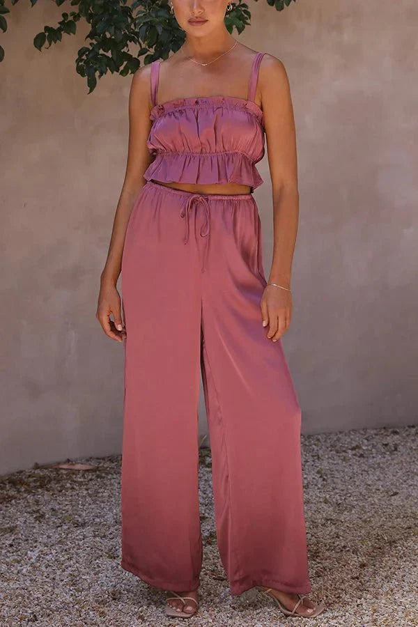 Julianne Rüschentop und Hose mit Elastikbund Set