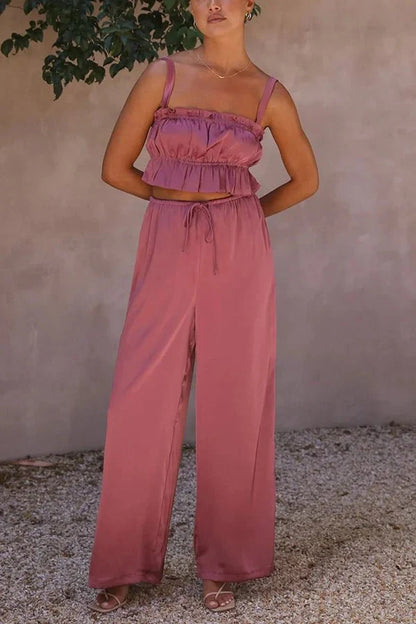 Julianne Rüschentop und Hose mit Elastikbund Set