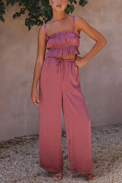 Julianne Rüschentop und Hose mit Elastikbund Set