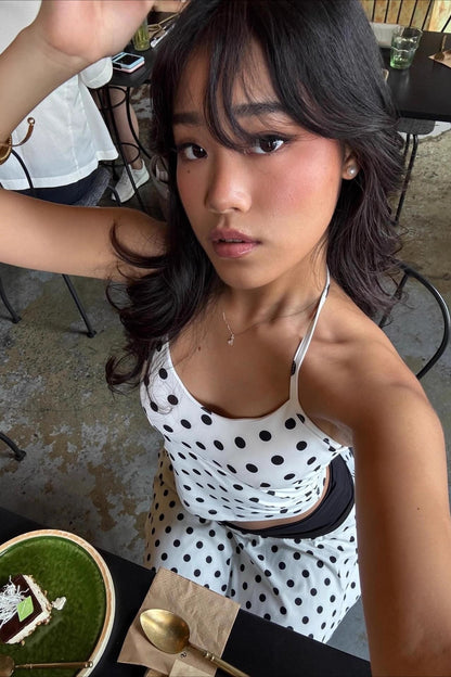 Verity Halter Polka-Dot Crop Set