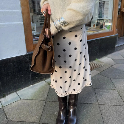 Bianca Polka Dot Mesh Midi Skirt