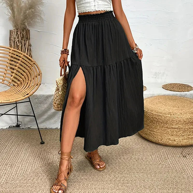 Maia Bohemian Ruffle Midi Skirt