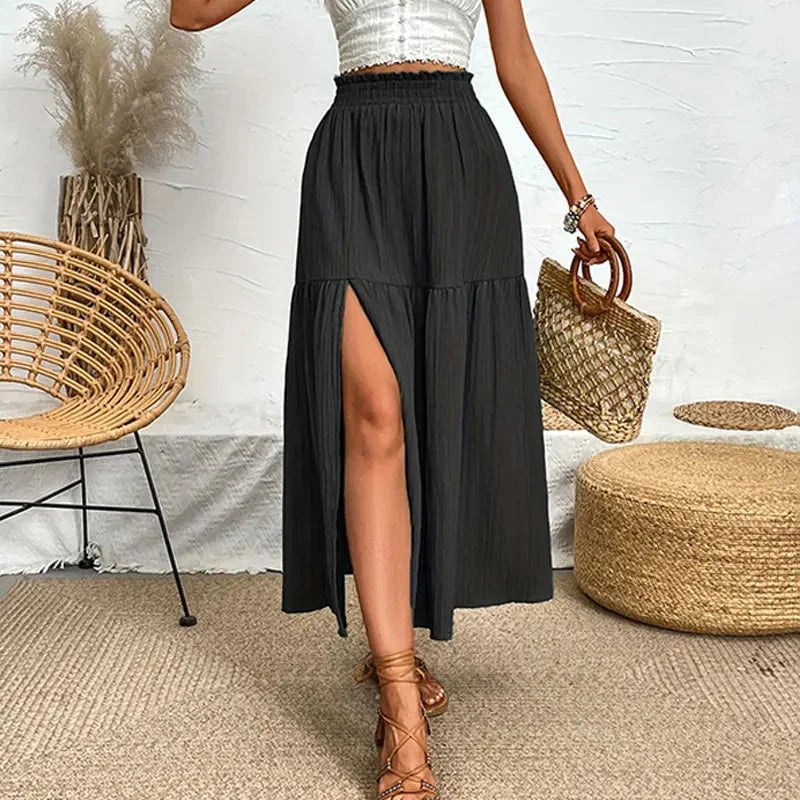 Maia Bohemian Ruffle Midi Skirt