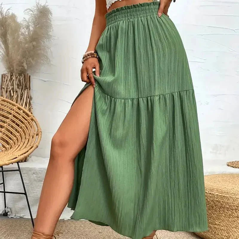 Maia Bohemian Ruffle Midi Skirt