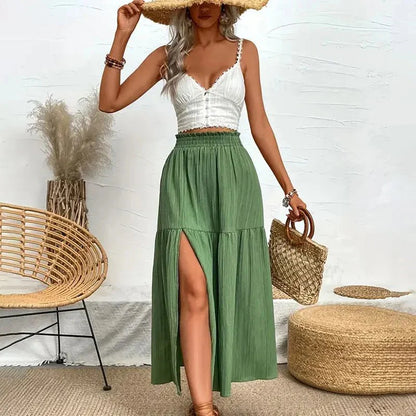 Maia Bohemian Ruffle Midi Skirt