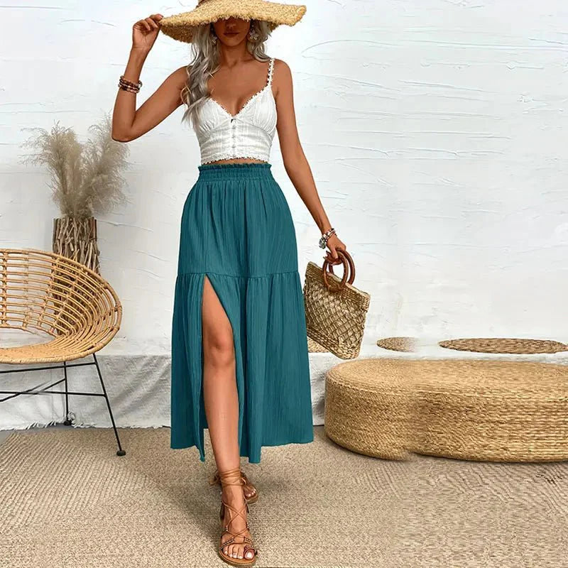 Maia Bohemian Ruffle Midi Skirt