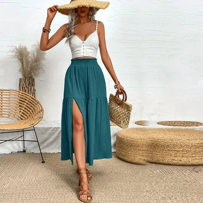 Maia Bohemian Ruffle Midi Skirt