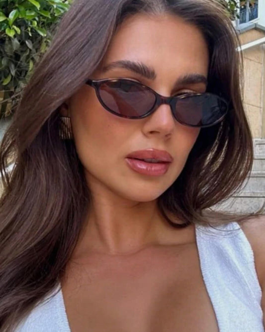 Elena Retro Ovale Cat Eye Sonnenbrille