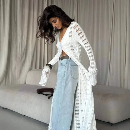 Whitney Strick-Cardigan mit Cut-Outs