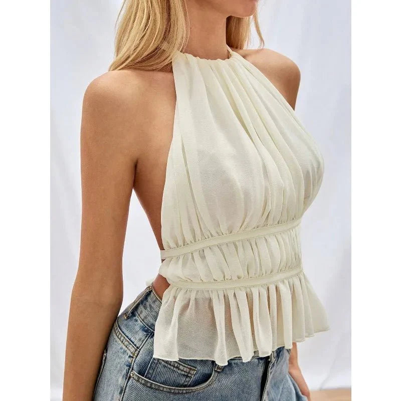 Ines Gerafftes Neckholder-Top