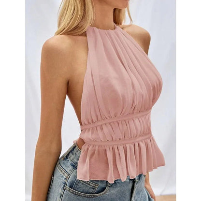 Ines Gerafftes Neckholder-Top