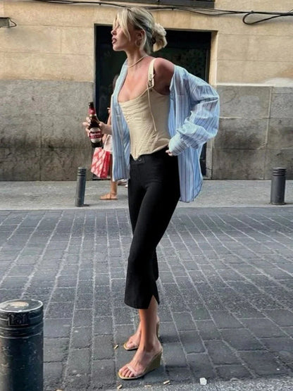 Juliette schwarze Caprihosen