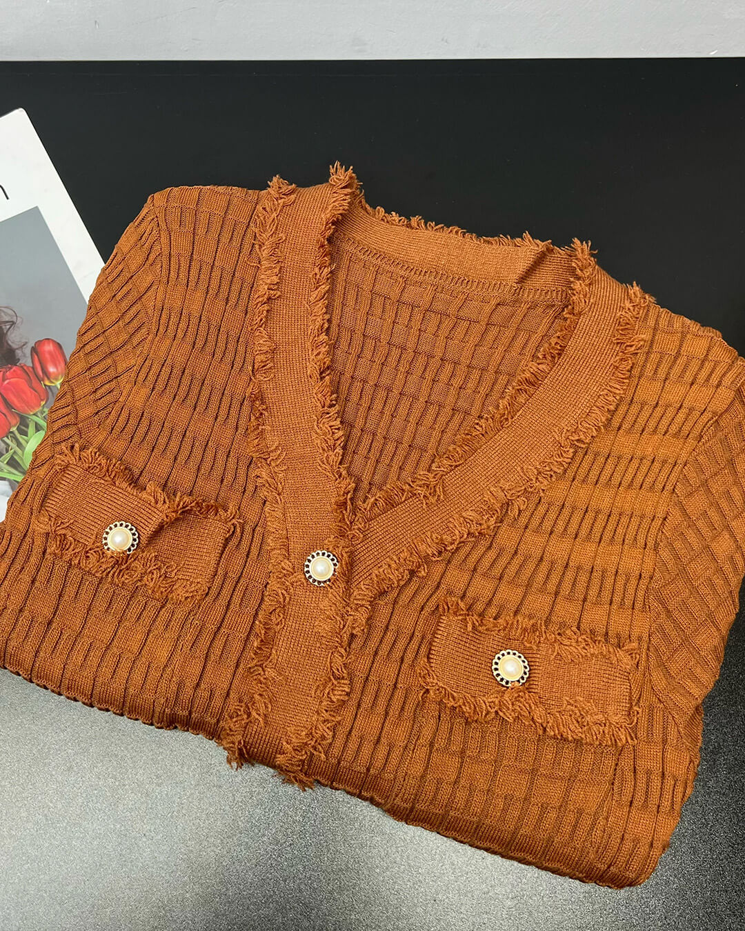 Valentina Strickkleid mit V-Ausschnitt