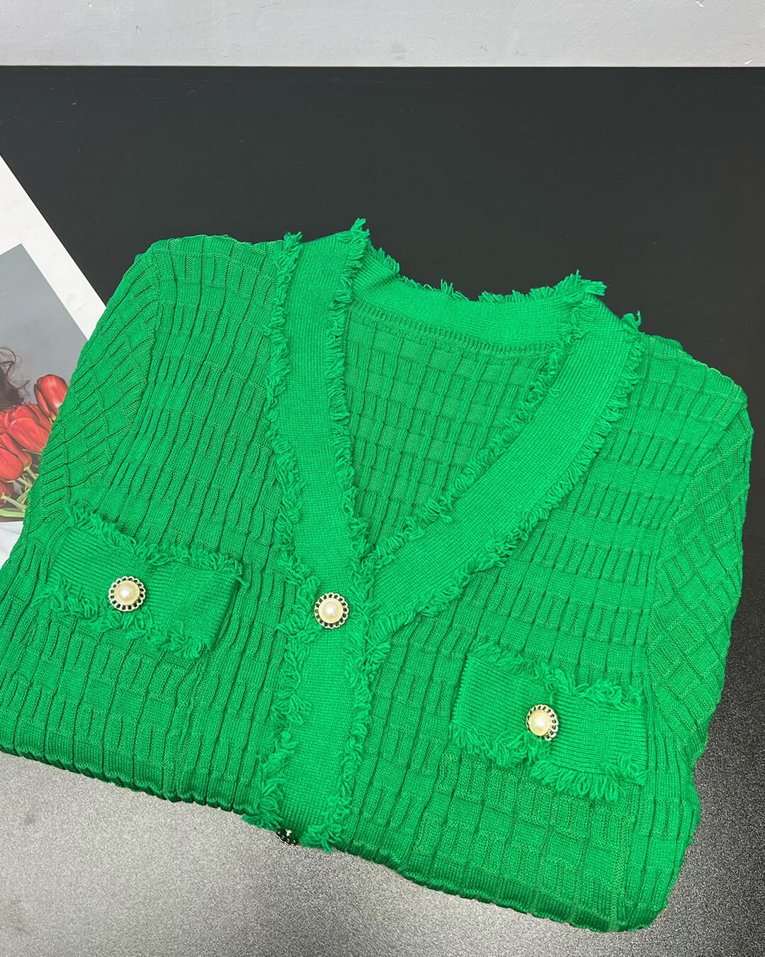 Valentina Strickkleid mit V-Ausschnitt